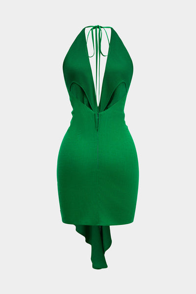 Léna - Robe dos nu à nouer – mini en effet lin