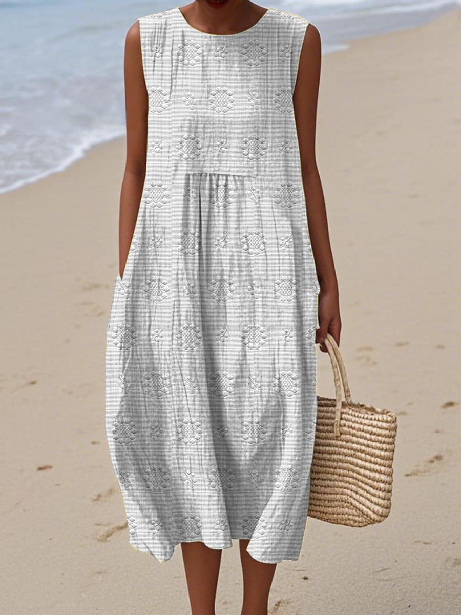 Nina – Robe élégante en coton sans manches avec poches