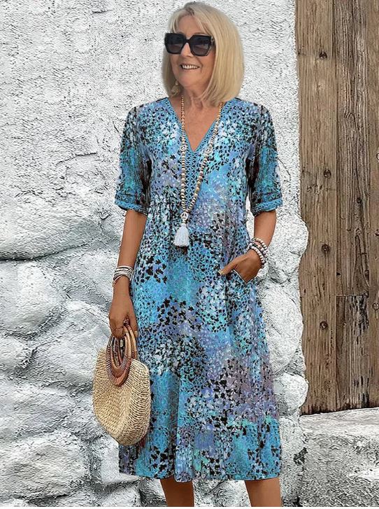 Chloe – Robe Mi-Longue au Style Vibrant