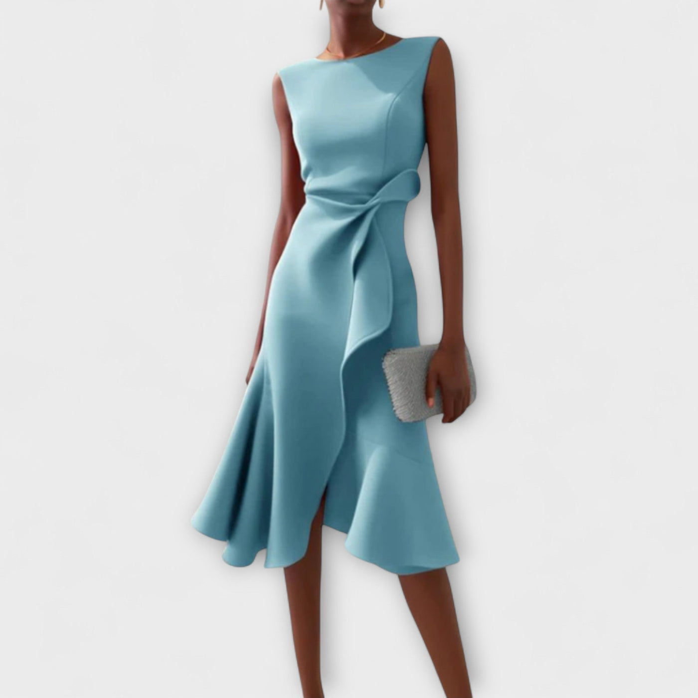 Sonia - Robe midi asymétrique drapée