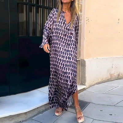 Bellevo – Robe Élégante à Imprimé Marron