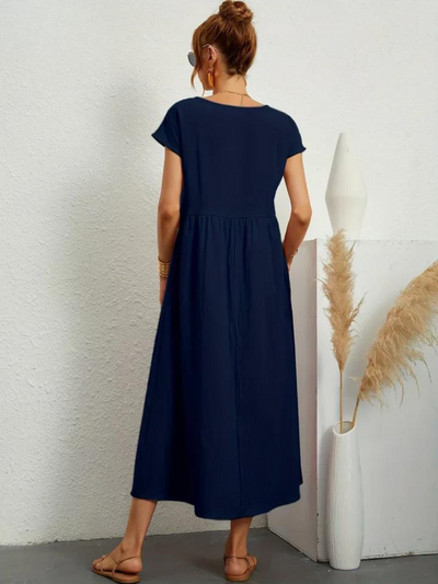 Ruby - Robe Essentielle Élégante en Coton et Lin