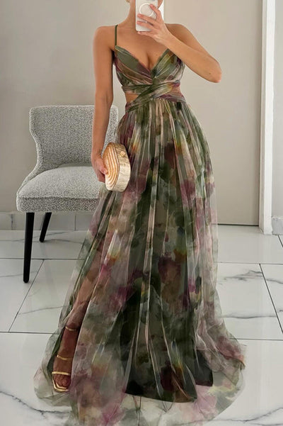 Giselle – Robe longue envoûtante à imprimé fleuri