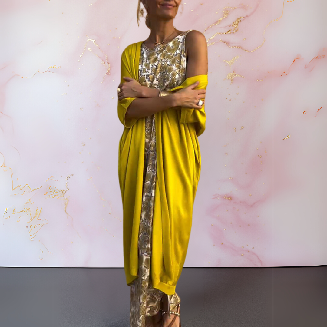 Melanie - Robe Élégante avec Gilet Assorti