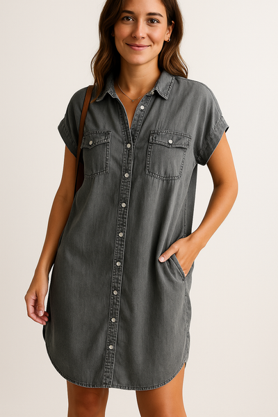Lise - Robe chemise en denim moderne