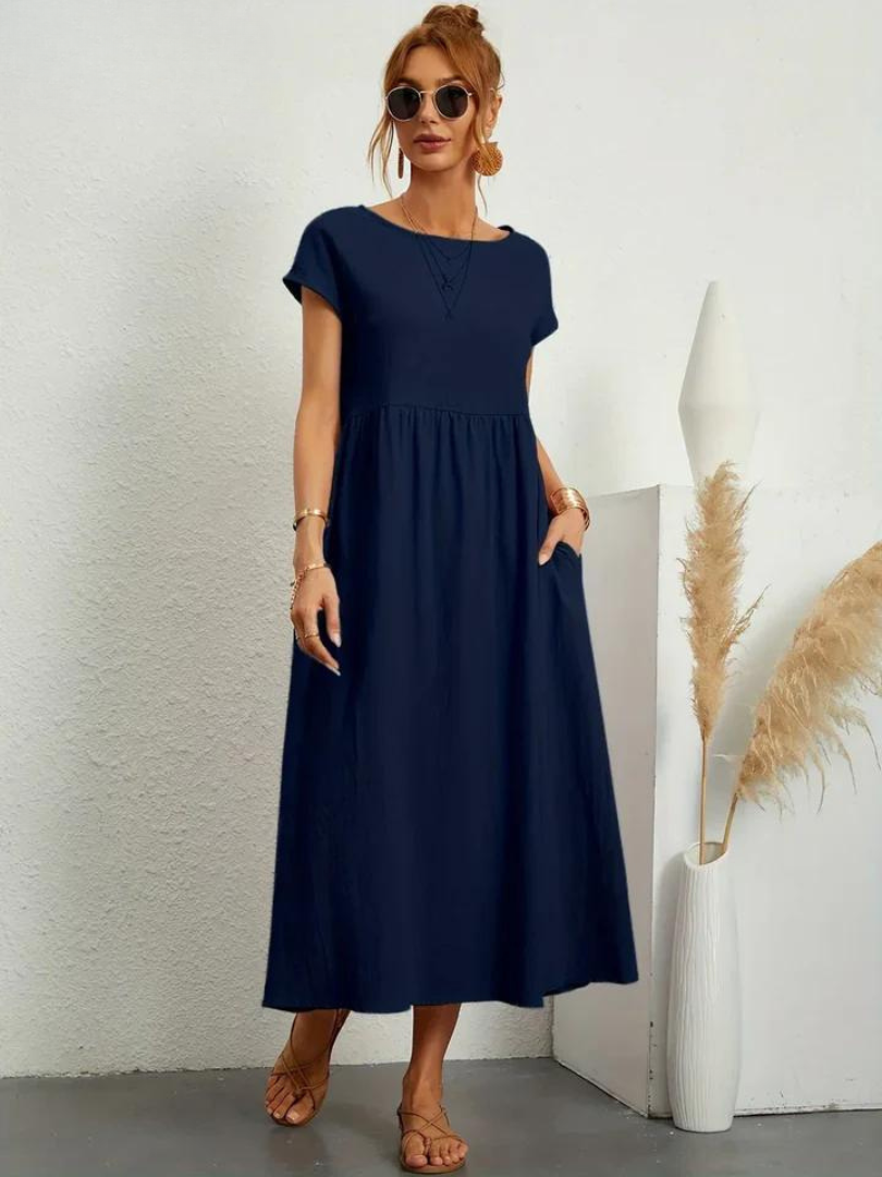 Ruby - Robe Essentielle Élégante en Coton et Lin