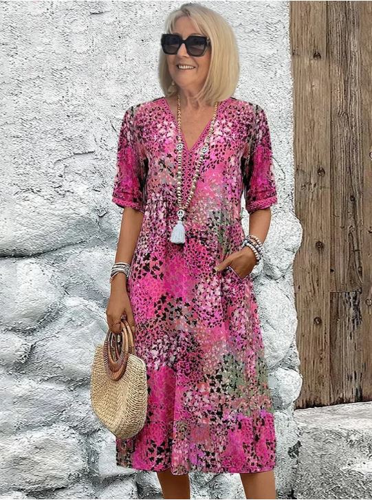 Chloe – Robe Mi-Longue au Style Vibrant