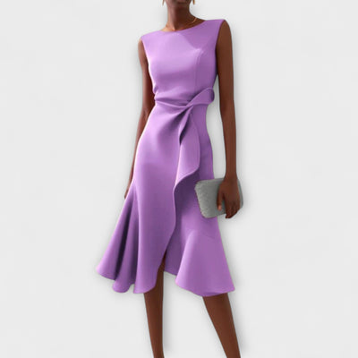 Sonia - Robe midi asymétrique drapée