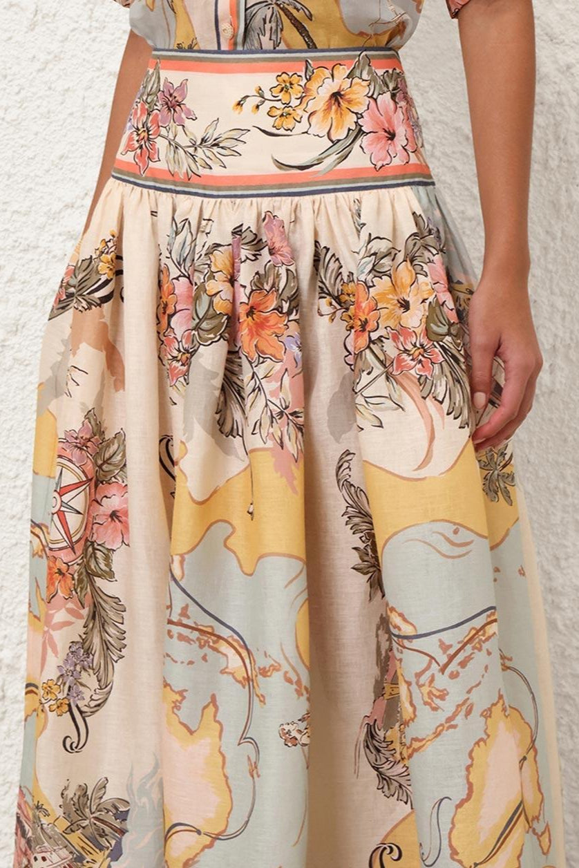 Élise - Jupe taille haute évasée