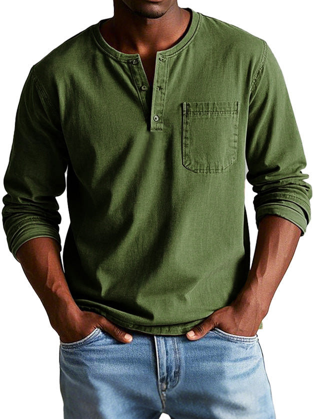 Thomas - Chemise vintage à manches longues