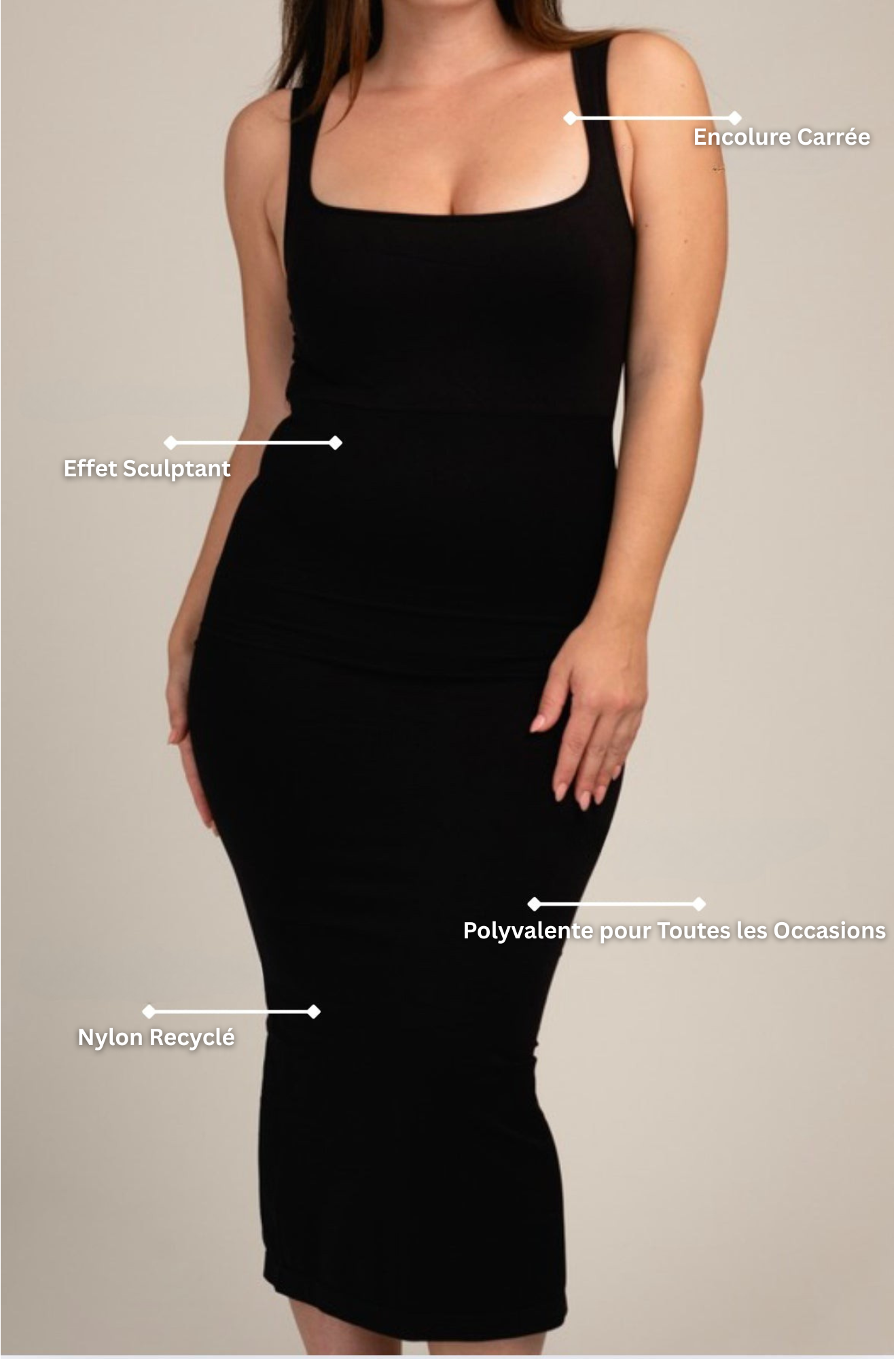 Ariane – Robe Gainante Noire