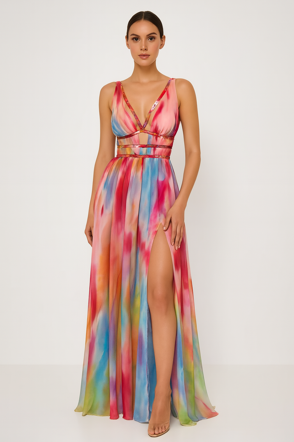 Freya - Robe Longue Peinte à la Main