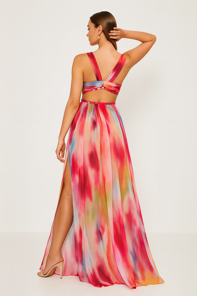 Freya - Robe Longue Peinte à la Main