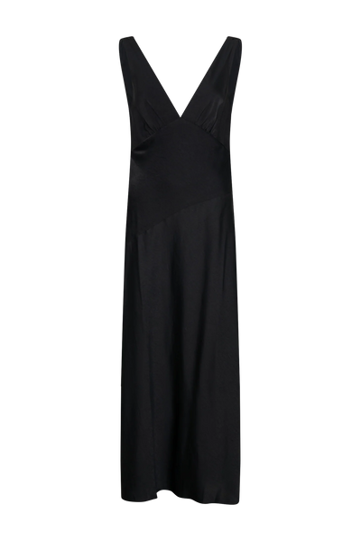 Nadia - Robe Longue Satinée à Dos Drapé