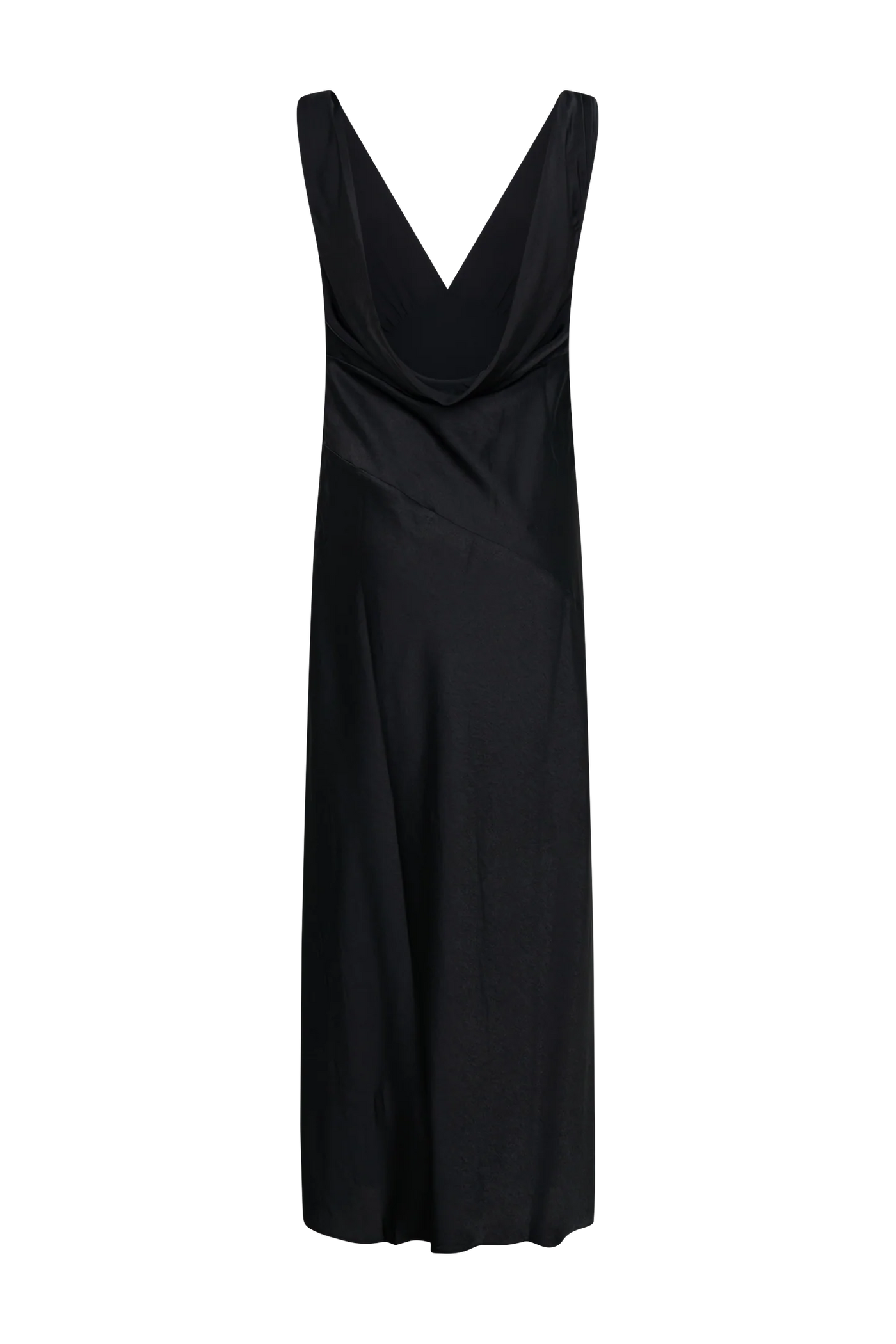 Nadia - Robe Longue Satinée à Dos Drapé
