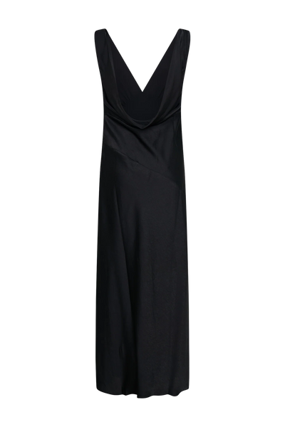 Nadia - Robe Longue Satinée à Dos Drapé