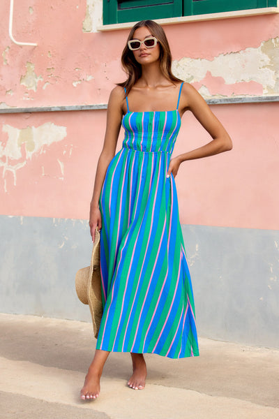 Gigi - Robe rayée Peppermint fraîche et flatteuse