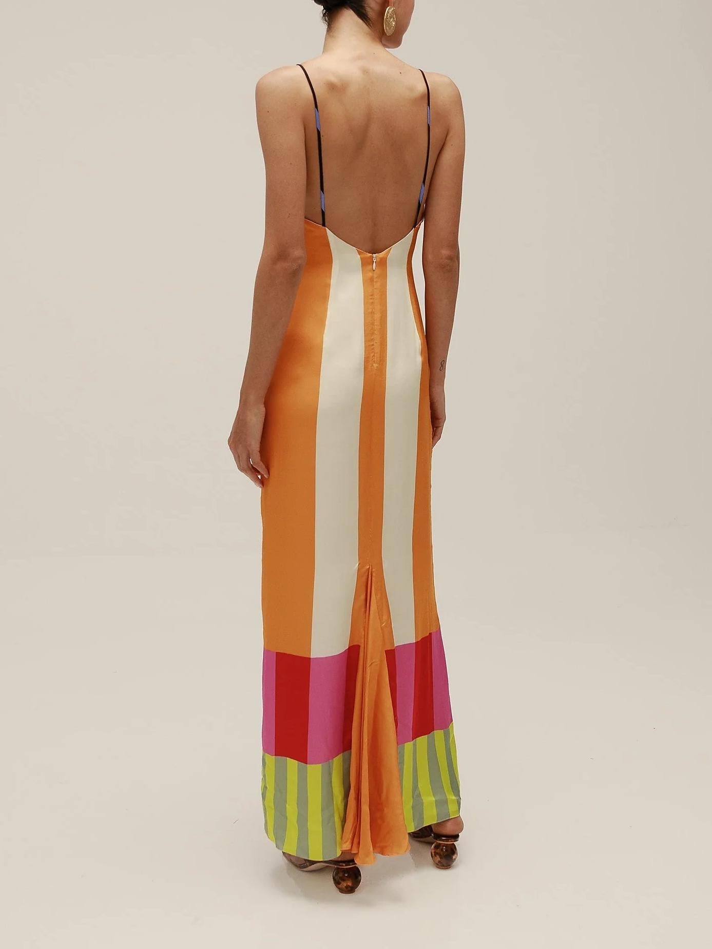 Paloma – Robe longue à rayures colorées