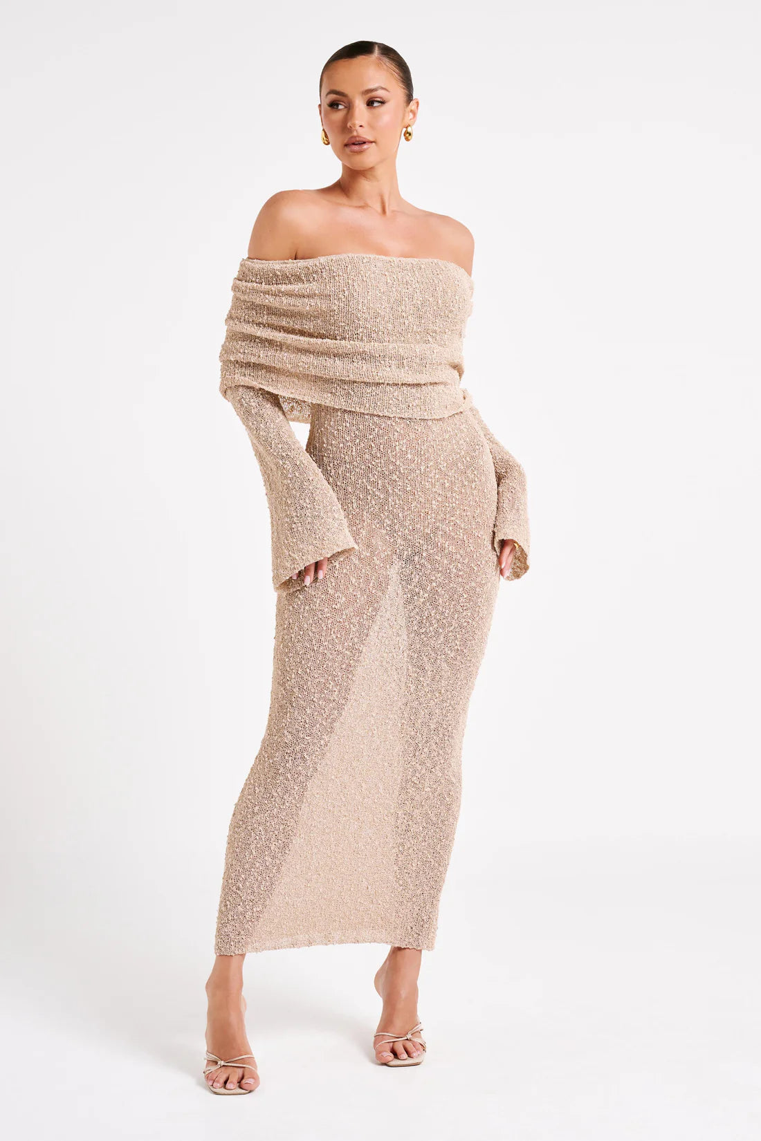 Marisol - Robe Longue Bouclée à Épaules Dénudées