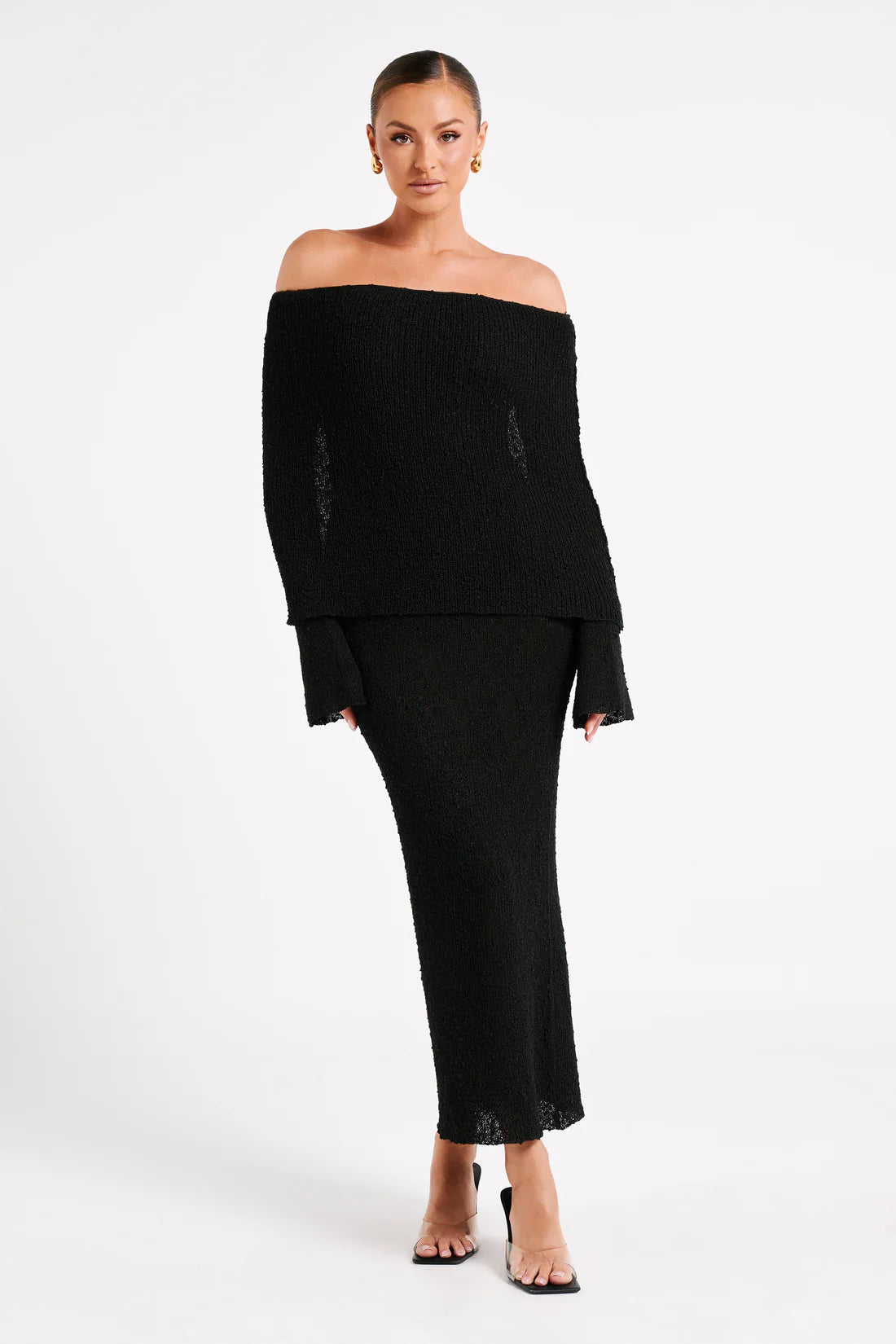 Marisol - Robe Longue Bouclée à Épaules Dénudées