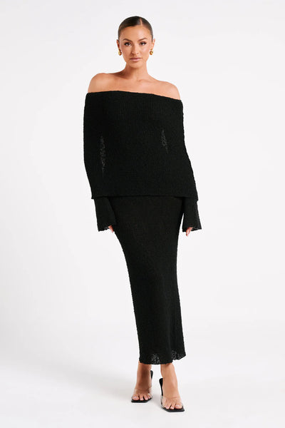 Marisol - Robe Longue Bouclée à Épaules Dénudées