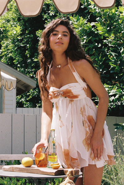 Arabella - Robe Courte Fleurie en Mousseline