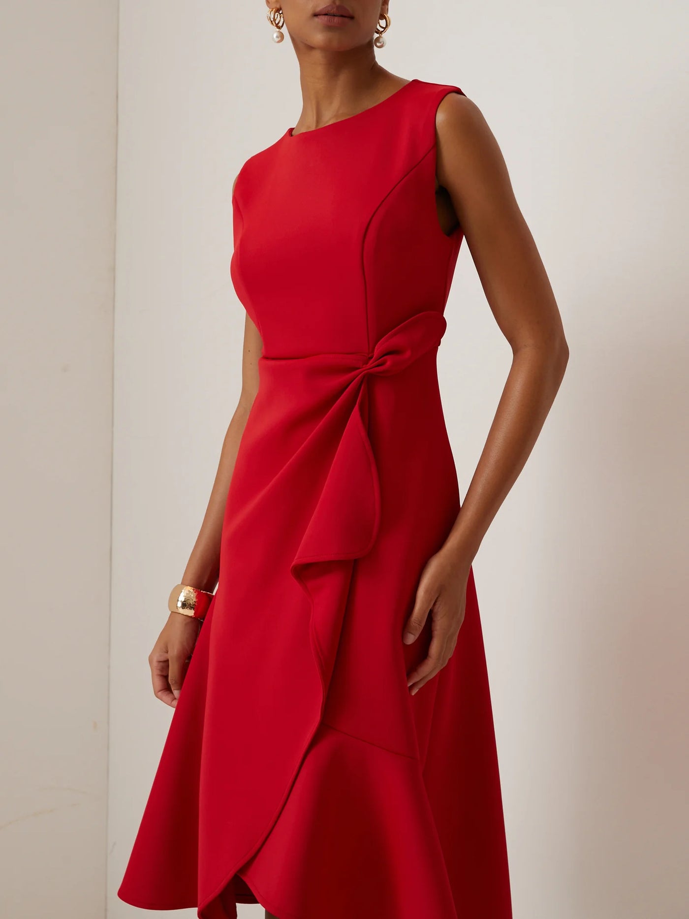 Sonia - Robe midi asymétrique drapée