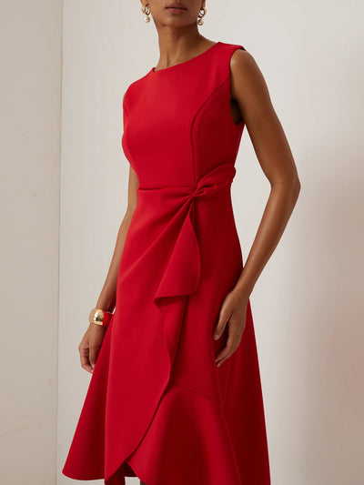 Sonia - Robe midi asymétrique drapée
