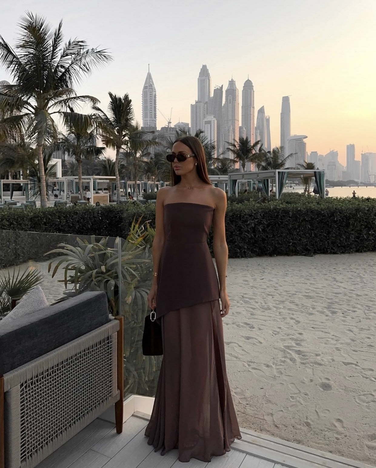Valerie - Robe maxi asymétrique