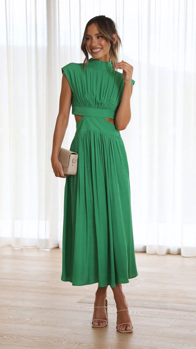 Quincy – Robe Midi avec Découpe et Poches
