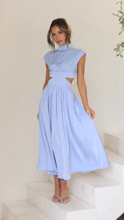 Quincy – Robe Midi avec Découpe et Poches