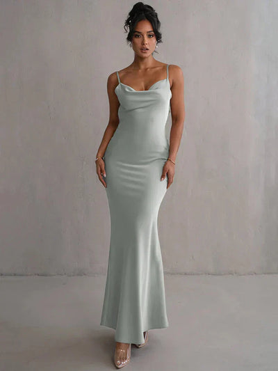 Cassiane – Robe fleurie en satin