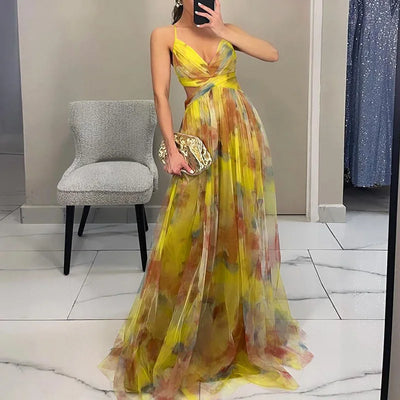 Giselle – Robe longue envoûtante à imprimé fleuri