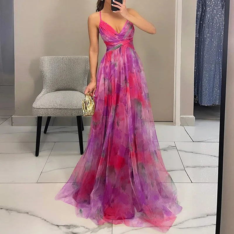 Giselle – Robe longue envoûtante à imprimé fleuri