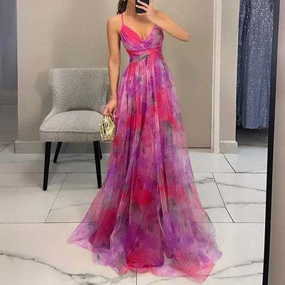 Giselle – Robe longue envoûtante à imprimé fleuri