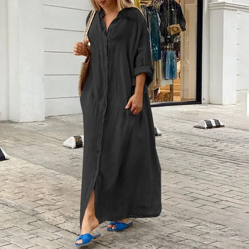 Heidi - Robe chemise oversize en lin