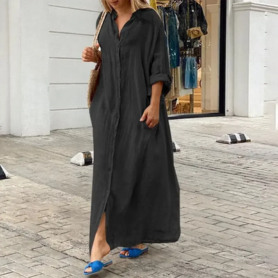 Heidi - Robe chemise oversize en lin