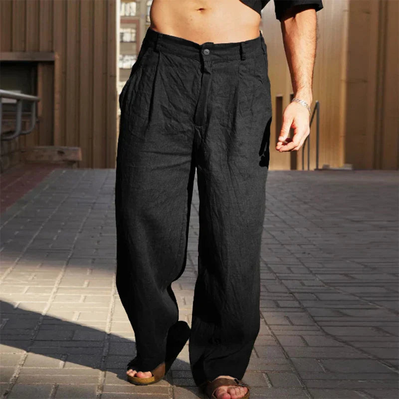 Dario - Pantalon large en lin