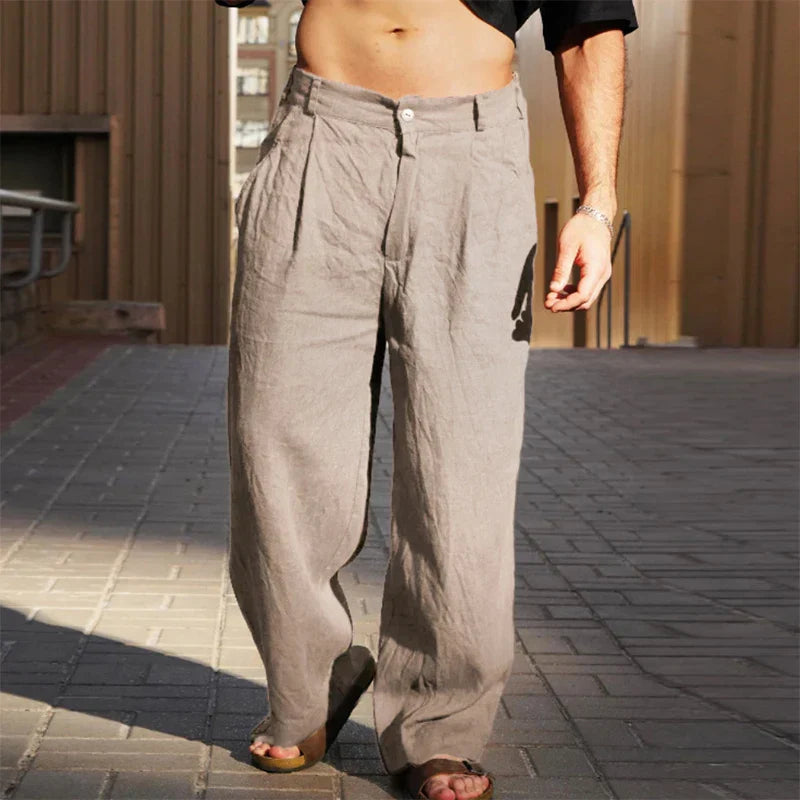 Dario - Pantalon large en lin