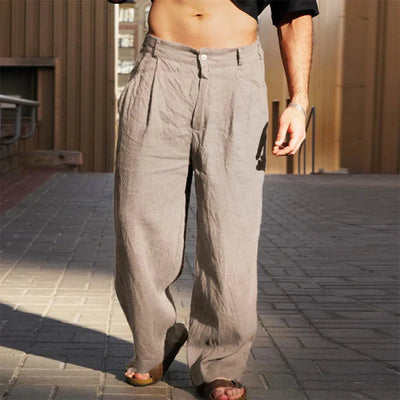 Dario - Pantalon large en lin