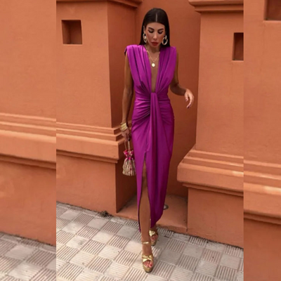 Isabelle – Robe de Soirée à Décolleté Plongeant