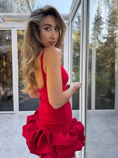 Fabiana - Robe Courte Élégante à Volant