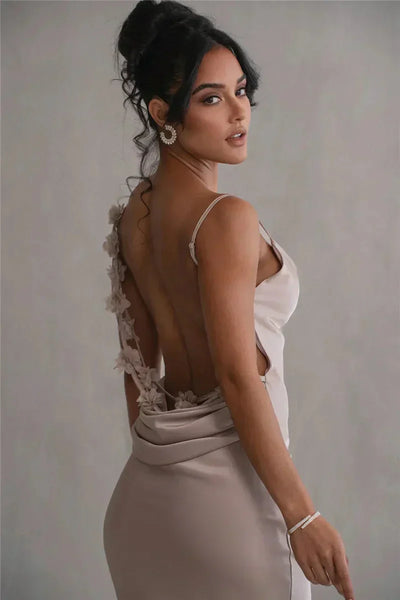Cassiane – Robe fleurie en satin