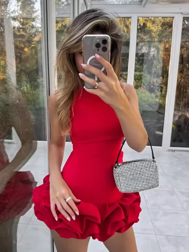 Fabiana - Robe Courte Élégante à Volant