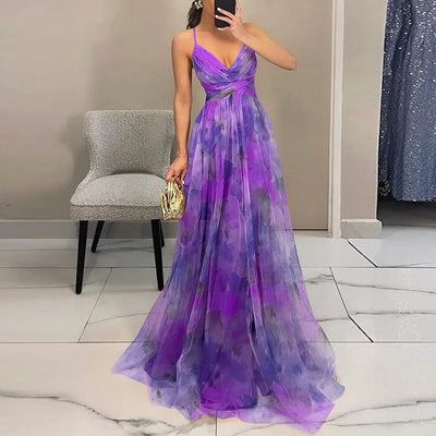 Giselle – Robe longue envoûtante à imprimé fleuri