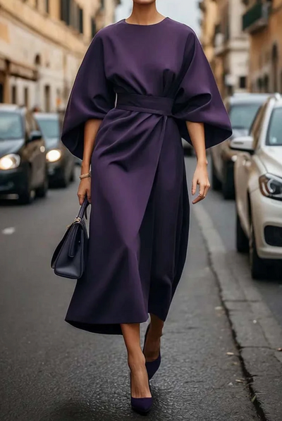 Luciana - Robe Élégante à Manches Lanterne