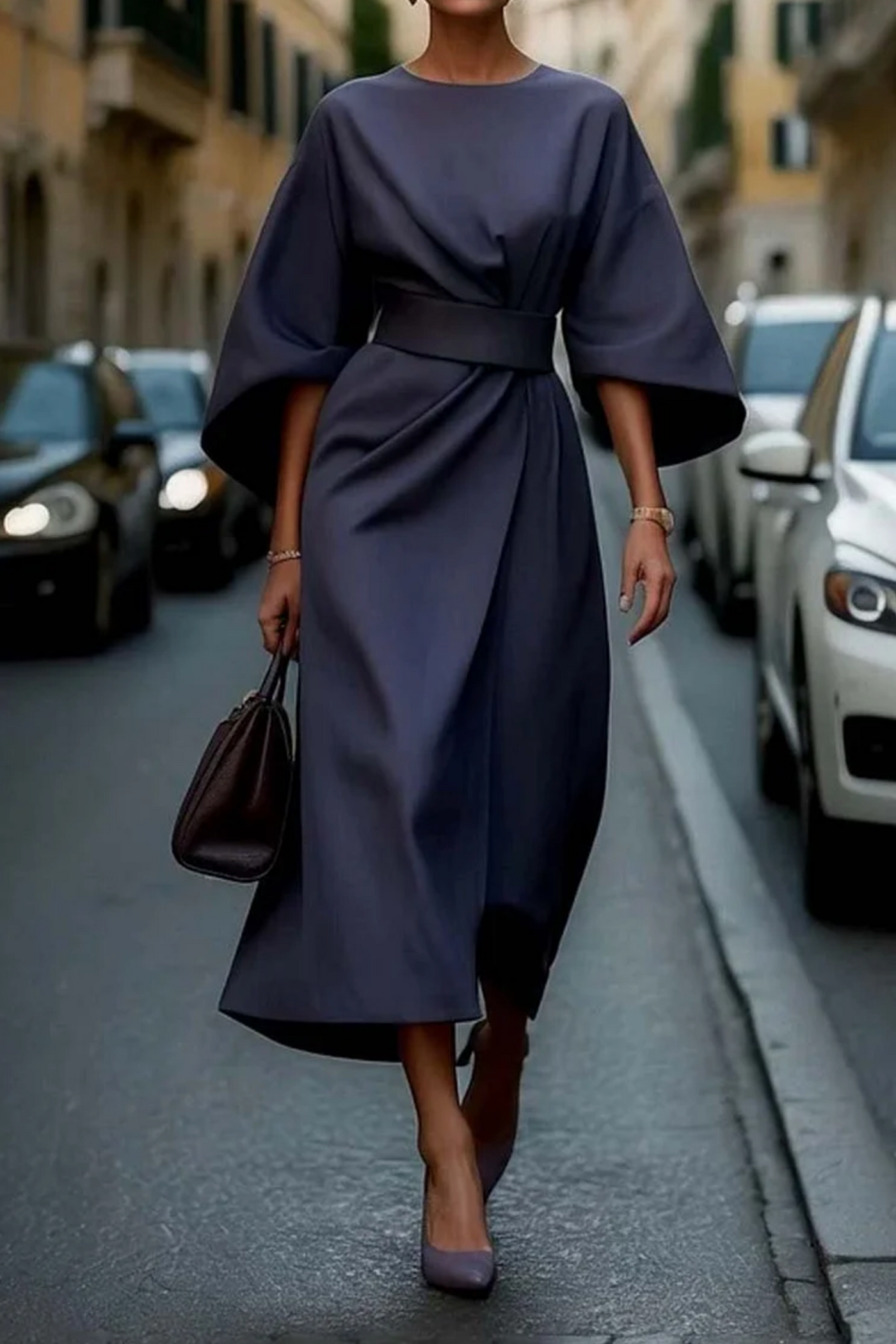 Luciana - Robe Élégante à Manches Lanterne