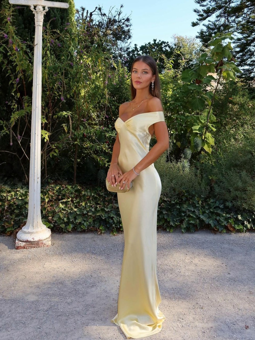 Emory - Robe maxi satin dos nu