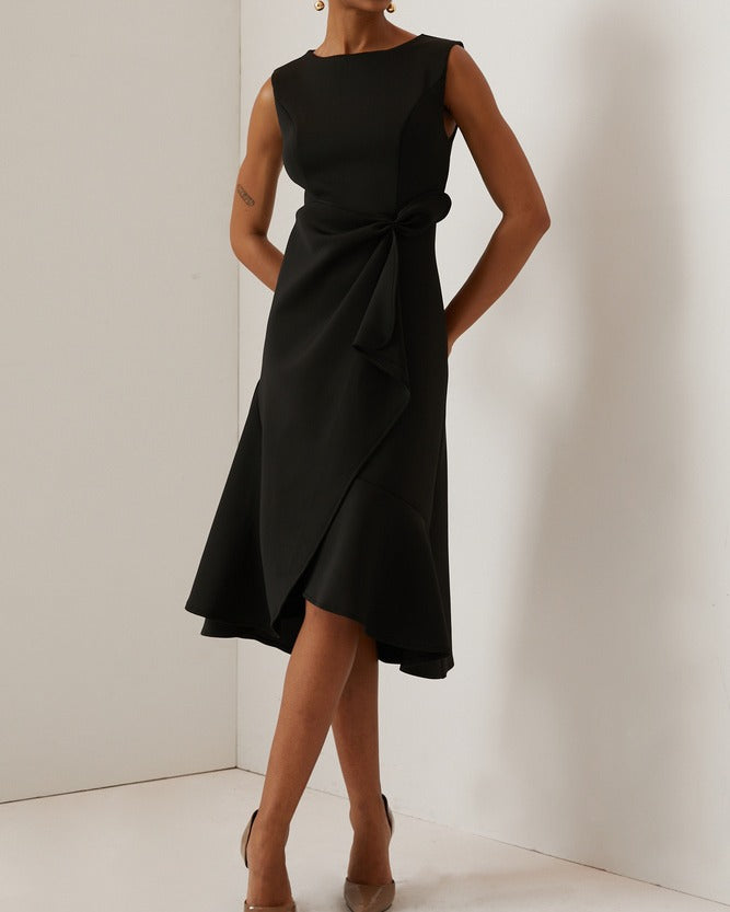 Sonia - Robe midi asymétrique drapée