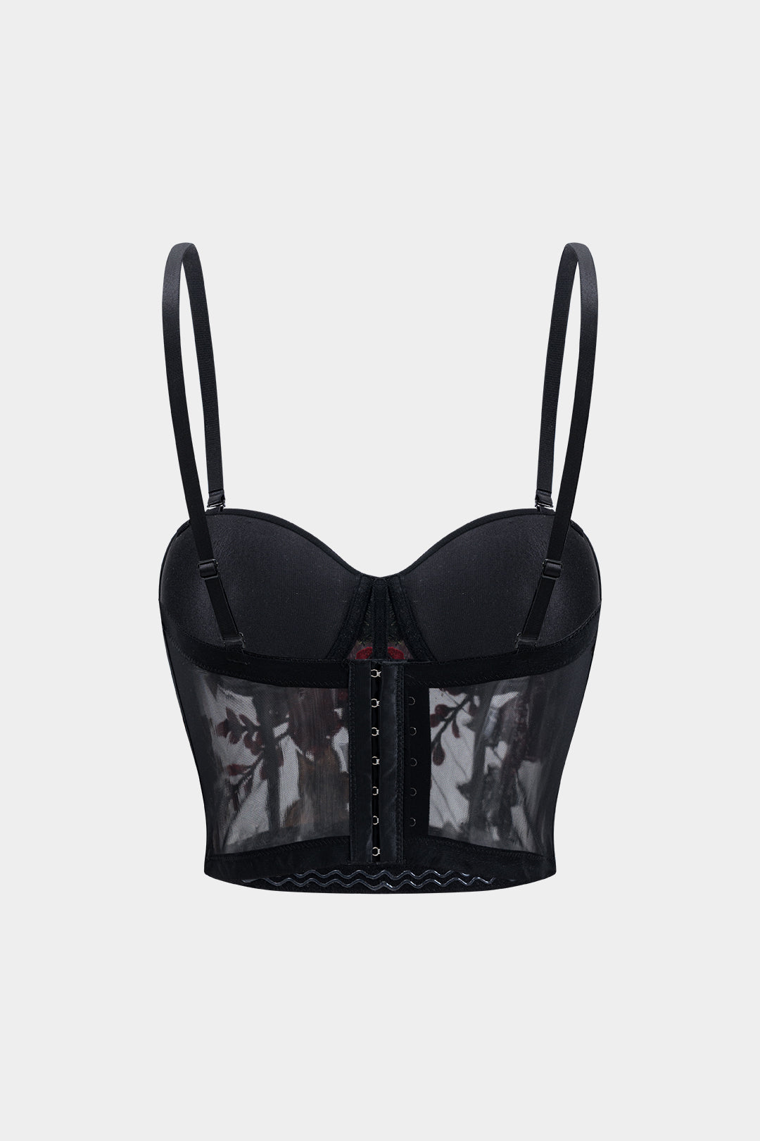 Élena - Bustier à fleurs brodées – en tulle transparent